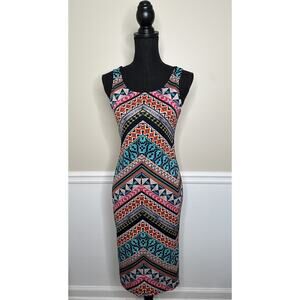 Bailey Blue Dress Multicolored Body con Dress ~ Size Medium